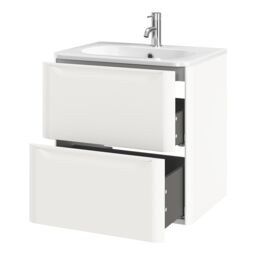 GoodHome Nevado Standard Matt White Wall-Mounted Bathroom Vanity Unit (H) 600mm (W) 600mm - thumbnail 4