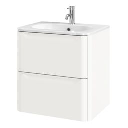 GoodHome Nevado Standard Matt White Wall-Mounted Bathroom Vanity Unit (H) 600mm (W) 600mm - thumbnail 3