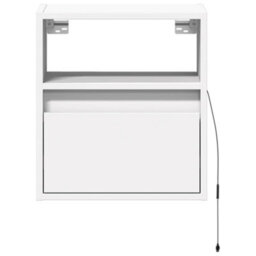 Berkfield Tv Wall Cabinet With Led Lights White 41X31X45 Cm - thumbnail 6