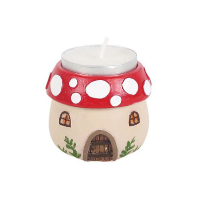 Mushroom House Resin Tealight Holder - image 1