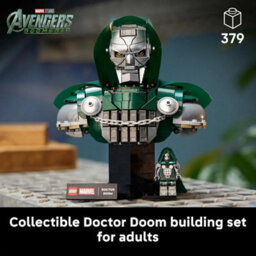 Lego Marvel Doctor Doom Bust Model 76345, Super Heroes Collectible Display Set For Adults, 379 Pieces, Avengers Doomsday - thumbnail 3