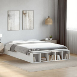 Berkfield Bed Frame Without Mattress White 135X190 Cm Double - thumbnail 1