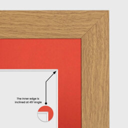 AK Frames 20X14 Oak Sleek Multi Photo Frame With Poppy Red Mount - Holds 2 Apertures (2X) A4 Photos - thumbnail 7
