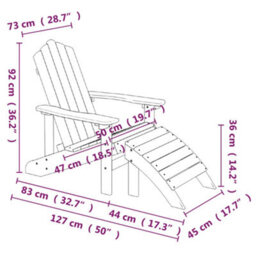 Berkfield Garden Adirondack Chairs 2 Pcs With Footstools Hdpe Anthracite - thumbnail 5