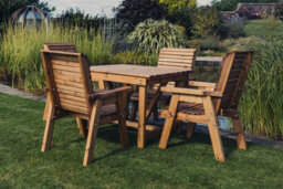 Churnet Valley Garden Furniture Ltd Valley 4 Seater Square 4Xc - Timber - L190 X W190 X H95 Cm - Garden Furniture - Minimal Assembly Required - thumbnail 2