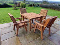 Churnet Valley Garden Furniture Ltd Valley 4 Seater Square 4Xc - Timber - L190 X W190 X H95 Cm - Garden Furniture - Minimal Assembly Required - thumbnail 1