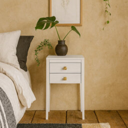 Wyld Haus Bilbo White Wood Grain Two-Drawer Bedside Table 400X350X600mm - thumbnail 2