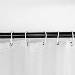Neel Blue Shower Curtain Liner, Mould & Mildew Resistant With 12 Curtain Hooks, 180Cm X 180Cm - Frosty White - thumbnail 2