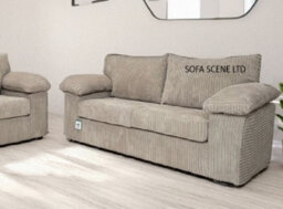 Sofa Scene 3 Seater Amalfi Sofa Set, Mink Jumbo Cord Fabric Sofas