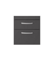 Hudson Reed Athena Wall Hung Vanity Unit, Durable Soft Close 2-Door, Modern Bathroom Cabinet Storage In Gloss Grey, 500mm - thumbnail 1