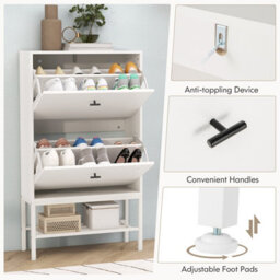 Costway Industrial Shoe Storage Cabinet Entryway Freestanding Shoe Rack - thumbnail 6