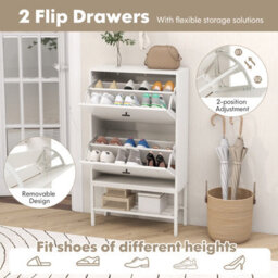 Costway Industrial Shoe Storage Cabinet Entryway Freestanding Shoe Rack - thumbnail 4