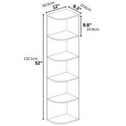 Walplus Turn-N-Tube 3-Tier Reversible Corner Display Rack, Light Blue & White - thumbnail 7
