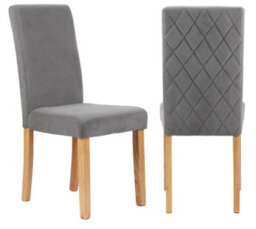 Oira Homes Modern 4 Seater Dining Table Set With Round Glass Dining Table And 4 Grey Velvet Chairs - thumbnail 3