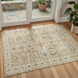 Decoranddecor Living Room Rugs, Washable Area Rugs, 120X170Cm, Non-Slip, Pet Friendly, Low Pile, Traditional Rug - Tessia - thumbnail 5