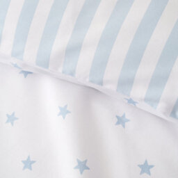 Bianca Mini Star & Stripes Reversible Cotton Duvet Cover Set With Pillowcase Blue - thumbnail 4