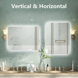 AVER-GROWTH Led Bathroom Mirror With Light 3 Colour Backlit Demister Anti-Fog Touch/wall Switch Vertical/horizontal Illuminated Mirror 70X50Cm - thumbnail 6
