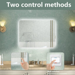 AVER-GROWTH Led Bathroom Mirror With Light 3 Colour Backlit Demister Anti-Fog Touch/wall Switch Vertical/horizontal Illuminated Mirror 70X50Cm - thumbnail 5