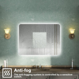 AVER-GROWTH Led Bathroom Mirror With Light 3 Colour Backlit Demister Anti-Fog Touch/wall Switch Vertical/horizontal Illuminated Mirror 70X50Cm - thumbnail 4