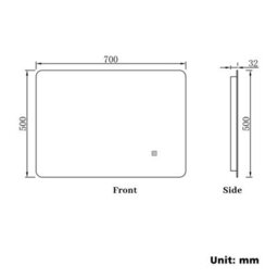 AVER-GROWTH Led Bathroom Mirror With Light 3 Colour Backlit Demister Anti-Fog Touch/wall Switch Vertical/horizontal Illuminated Mirror 70X50Cm - thumbnail 8