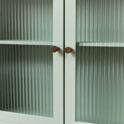 Melody Maison Sage Green Reeded Glass Wall Cabinet With Drawers - thumbnail 5