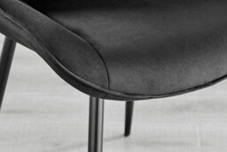Furniturebox Elina White Marble Effect Round Pedestal Dining Table With Curved Black Support And 2 Black Velvet Pesaro Black Leg Chairs - thumbnail 9