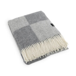 Native Natural Checkerboard Grey Wool Blanket - thumbnail 2