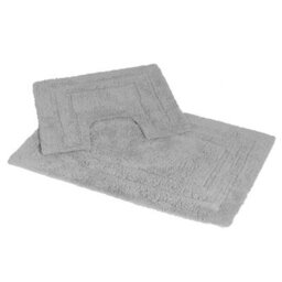 Showerdrape Pinnacle Grey 2 Piece 100% Cotton Bath Mat Set - thumbnail 1