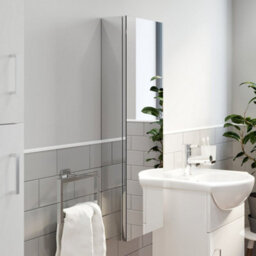 Aveli Tall Bathroom Mirror Cabinet 1 Door Stainless Steel Wall Mounted Pre-Assembled 300X900mm - thumbnail 4