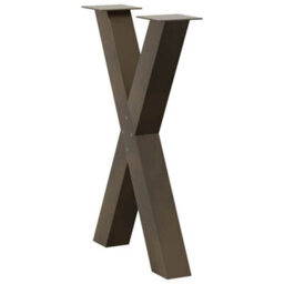 Berkfield Dining Table Legs X-Shaped 2 Pcs Natural Steel 60X(72-73) Cm Steel - thumbnail 4