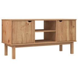 Berkfield Tv Cabinet 113.5X43X57 Cm Solid Wood Pine - thumbnail 2