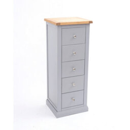 Cabinet Bits Rocca 5 Drawer Narrow Chest Of Drawers Chrome Knob - thumbnail 3