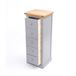 Cabinet Bits Rocca 5 Drawer Narrow Chest Of Drawers Chrome Knob - thumbnail 4