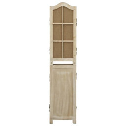 Berkfield Durable 4-Panel Room Divider Brown 140X165 Cm Fabric - thumbnail 4