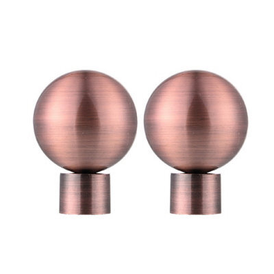 Lister Cartwright 19mm Curtain Pole Ends Finials Pack Of 2 Adjustable Screws Available In Colours Antique Copper (Metal Ball Finials)