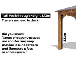 Dunster House Corner Gazebo Garden Shelter Canopy Wooden Roof Shingles 5M X 3M Leviathan - thumbnail 8