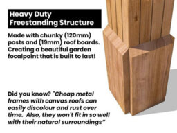 Dunster House Corner Gazebo Garden Shelter Canopy Wooden Roof Shingles 5M X 3M Leviathan - thumbnail 7