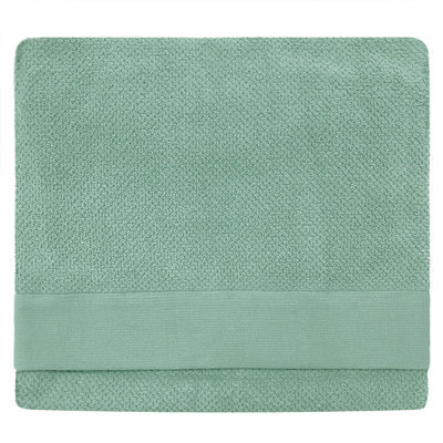 Furn. Textured Bath Sheet, Cotton, Smoke Green - image 1