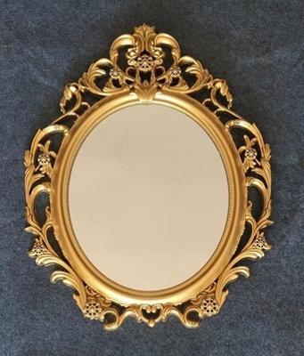 Biznest Ornate Antique Gold Vantage Style Wall Mirror Dressing Bathroom Wall Mirror 62X49Cm - image 1