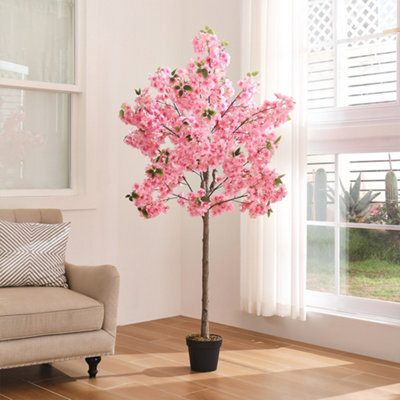 Thehotsale 180Cm H Realistic Artificial Plant Cherry Blossom Tree In Pot For Decoration Living Room - image 1