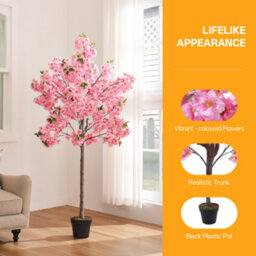 Thehotsale 180Cm H Realistic Artificial Plant Cherry Blossom Tree In Pot For Decoration Living Room - thumbnail 3