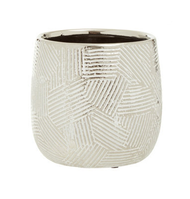 Orsina Honna Small White Silver Ceramic Planter - image 1