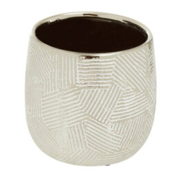 Orsina Honna Small White Silver Ceramic Planter - thumbnail 3