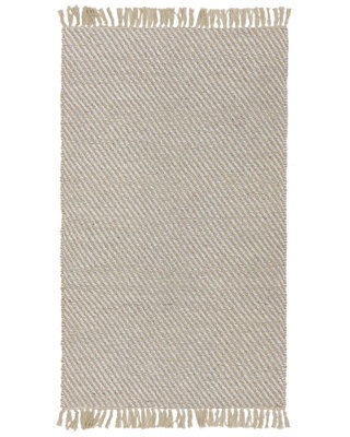Beliani Beige Handwoven Jute And Cotton Area Rug With Fringe 80 X 150 Cm - image 1