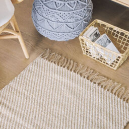 Beliani Beige Handwoven Jute And Cotton Area Rug With Fringe 80 X 150 Cm - thumbnail 2