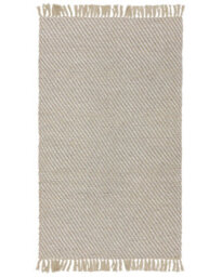 Beliani Beige Handwoven Jute And Cotton Area Rug With Fringe 80 X 150 Cm - thumbnail 1