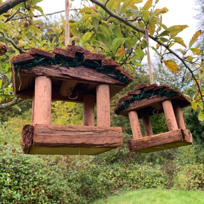 Selections Hanging Wooden Garden Wild Bird Table Feeder (Pack Of 2) - image 1