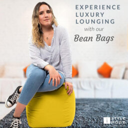 istyle mode 40X40Cm Yellow Outdoor Water-Ressitant Bean Bag Footstool Pouffe - thumbnail 4