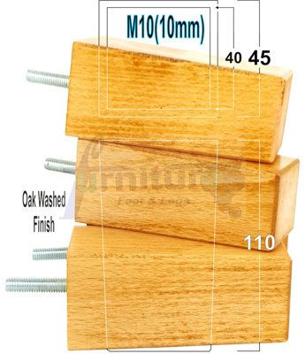 L&F 4X Replacement Furniture Legs Solid Wood 110mm High Sofas Chairs Settee Cabinets Legs M10 Tsp2055 - image 1