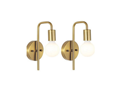 Indoor Wall Light E27 2 Pack Gold U-Shaped Wall Lighting - image 1